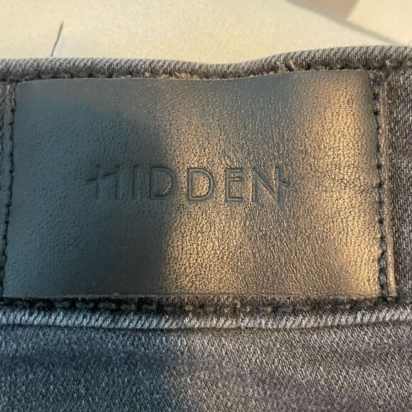 Hidden Amelia Skinny Jeans Black Denim Distressed Destroyed Hem Mid-Rise 26 - Picture 6 of 9
